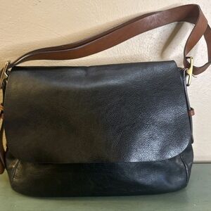FOSSIL HARPER Classic Black/Brown Ladies Leather Crossbody/Messenger Bag